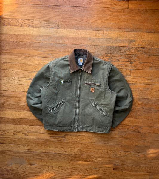 Faded Army Green Carhartt Detroit Jacket - Boxy Medium