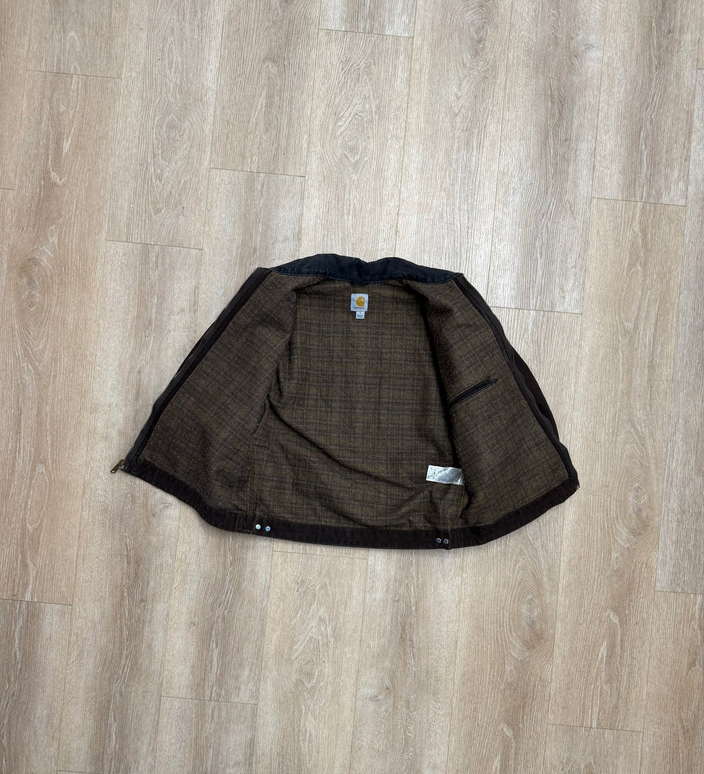 Faded Dark Brown Carhartt Detroit Jacket - Large