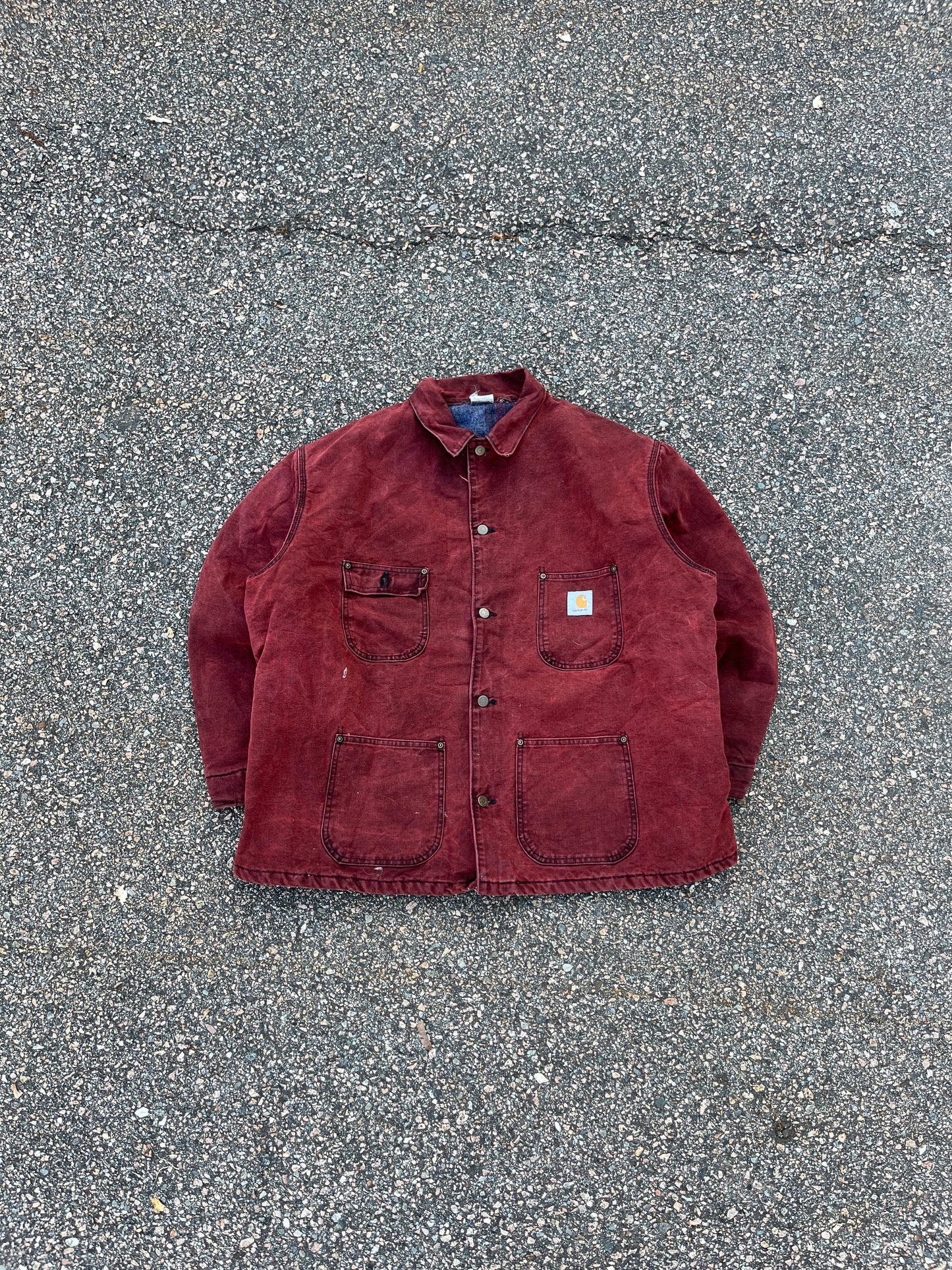 Faded Port Red Carhartt Chore Jacket - 2XL