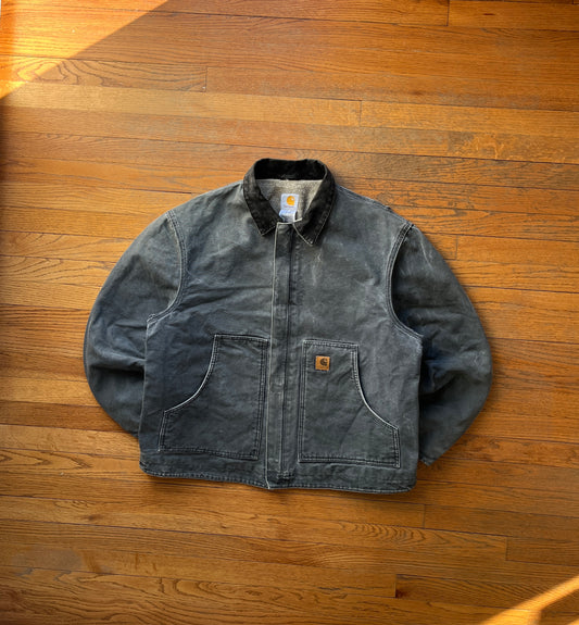 Faded Petrol Blue Carhartt Sherpa Lined Arctic Jacket - XL