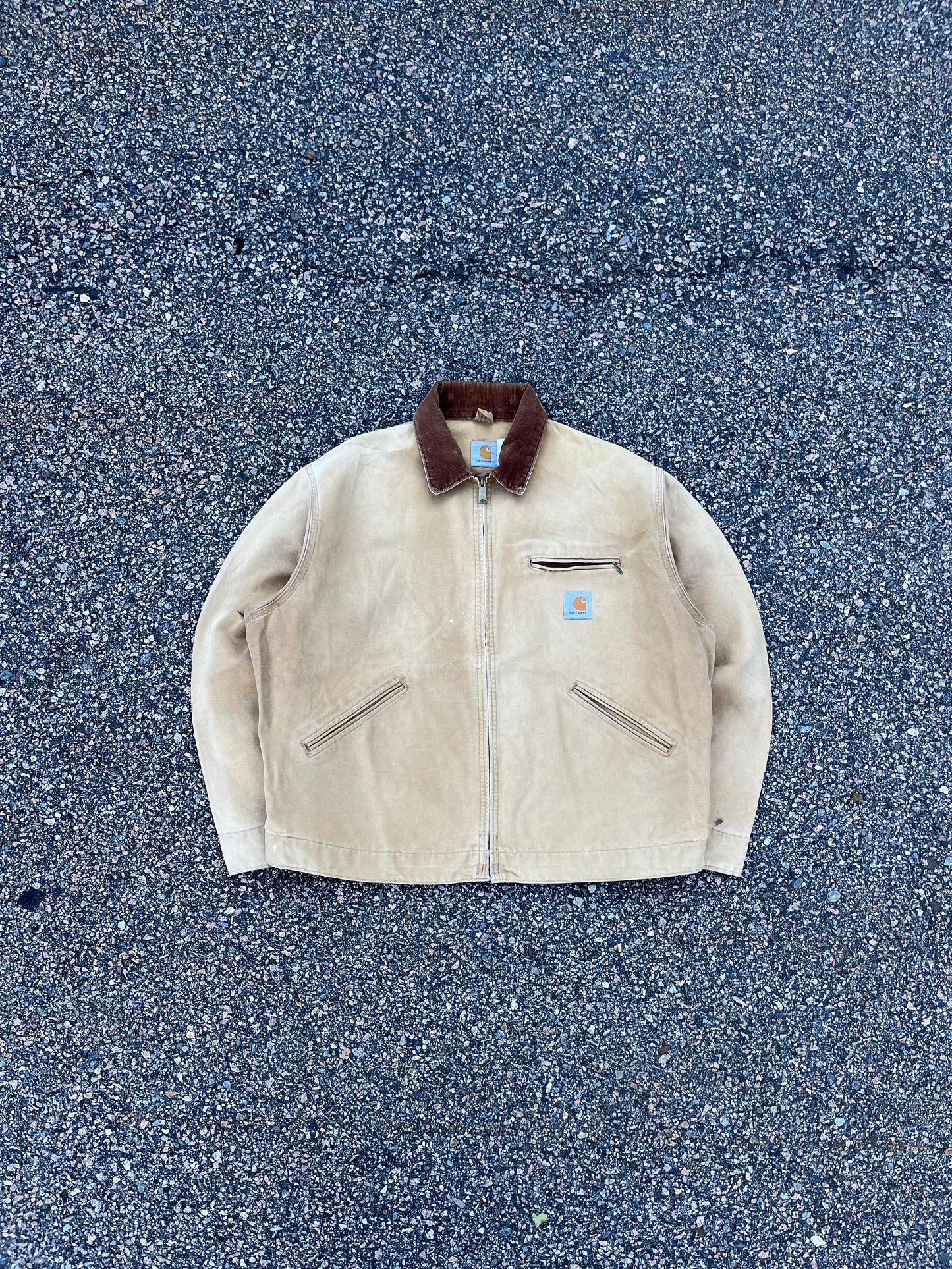 轻质无衬里褪色棕色 Carhartt Detroit 夹克 - 宽松大码