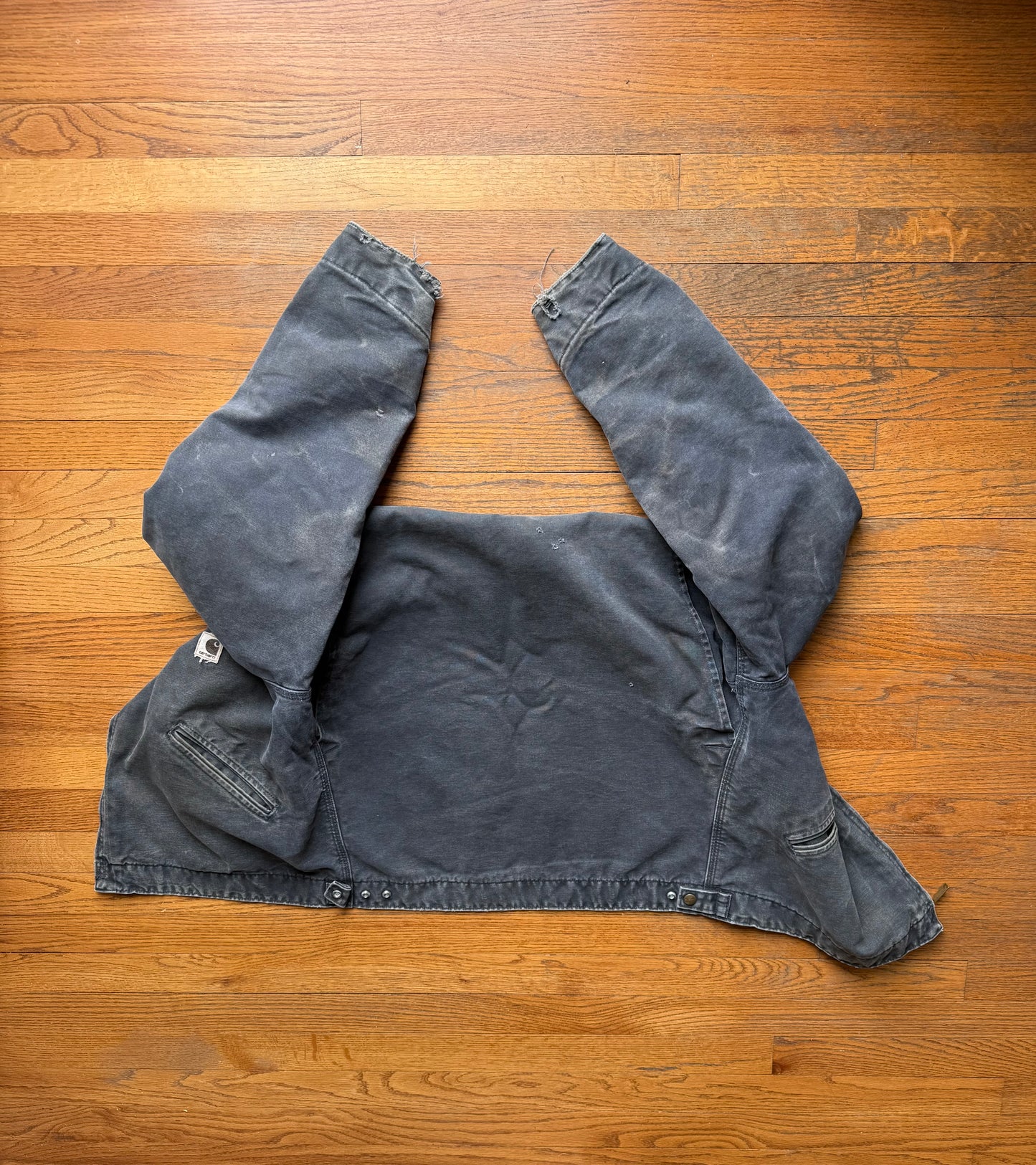 Faded Petrol Blue Carhartt Detroit Jacket - Boxy M-L