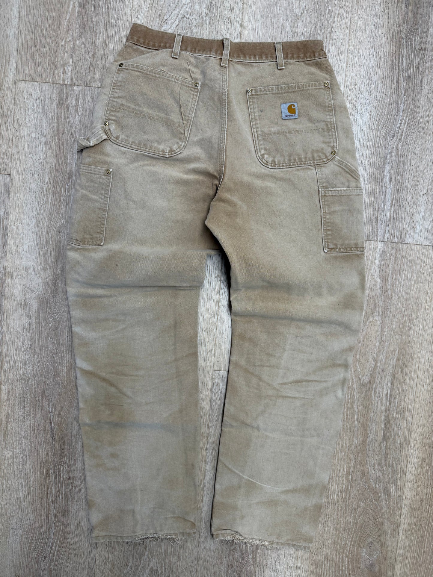 Faded Brown Carhartt Double Knee Pants - 30 x 32