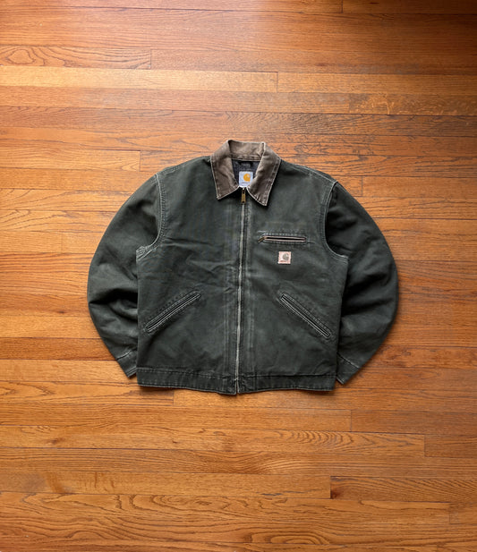 褪色橄榄绿色 Carhartt 底特律夹克 - 中号