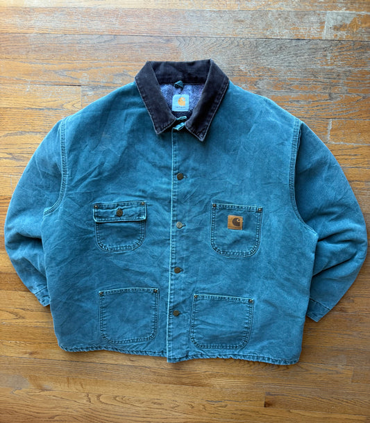 Faded Hunter Green Carhartt Chore Jacket - 2XL
