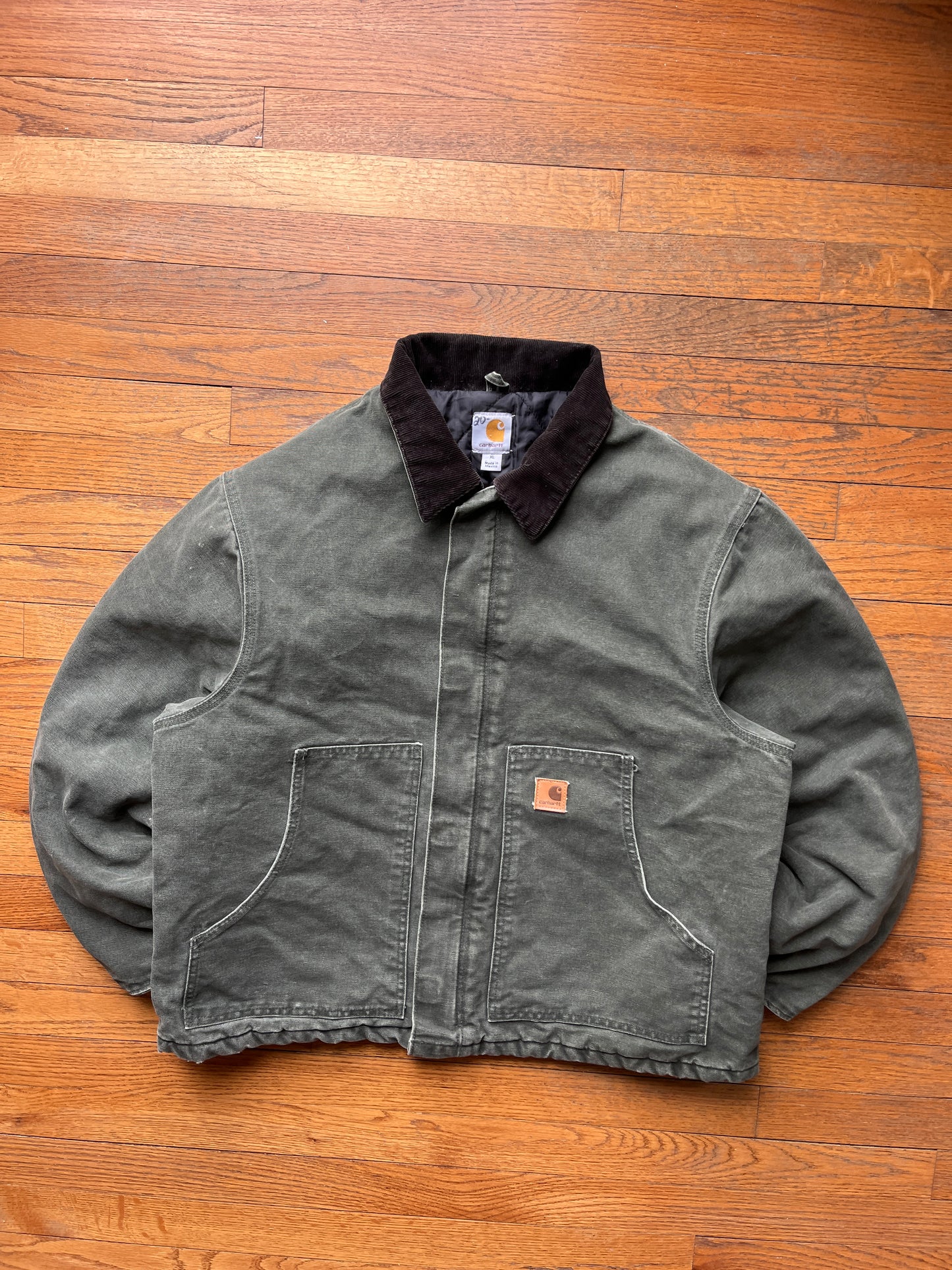 Faded Olive Green Carhartt Arctic Jacket - Boxy Large