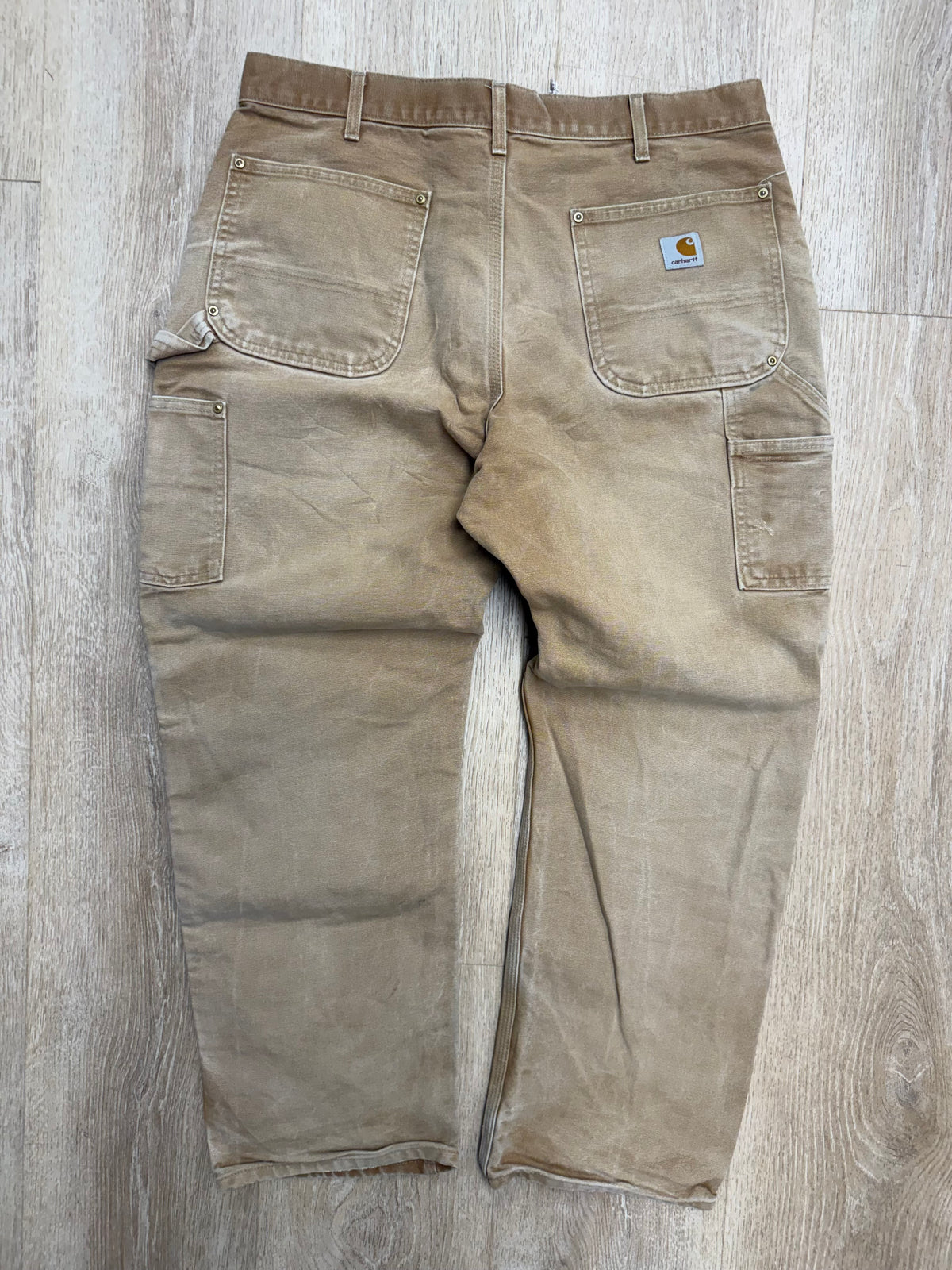 Faded Brown Carhartt Double Knee Pants - 34 x 29