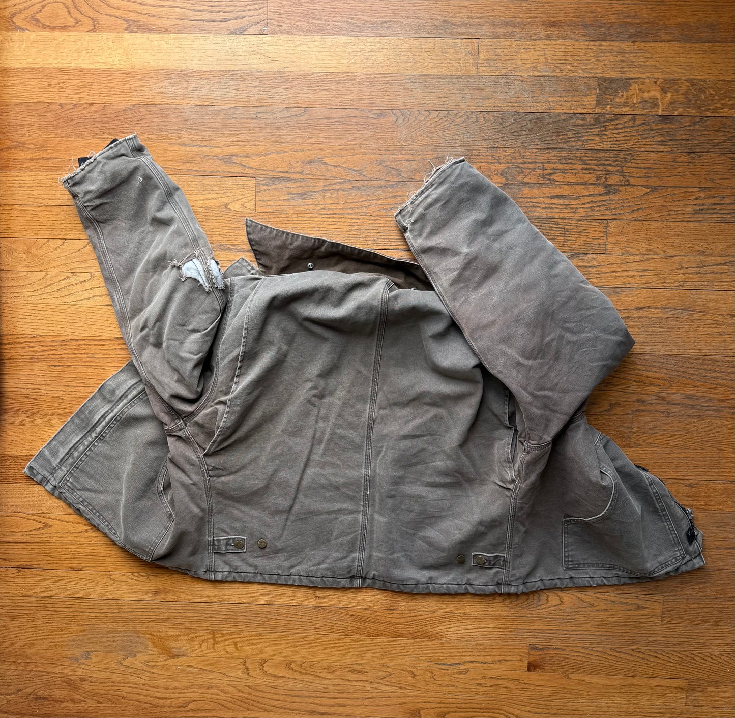 Faded n Distressed Chestnut Brown Carhartt Arctic Jacket - Boxy L-XL