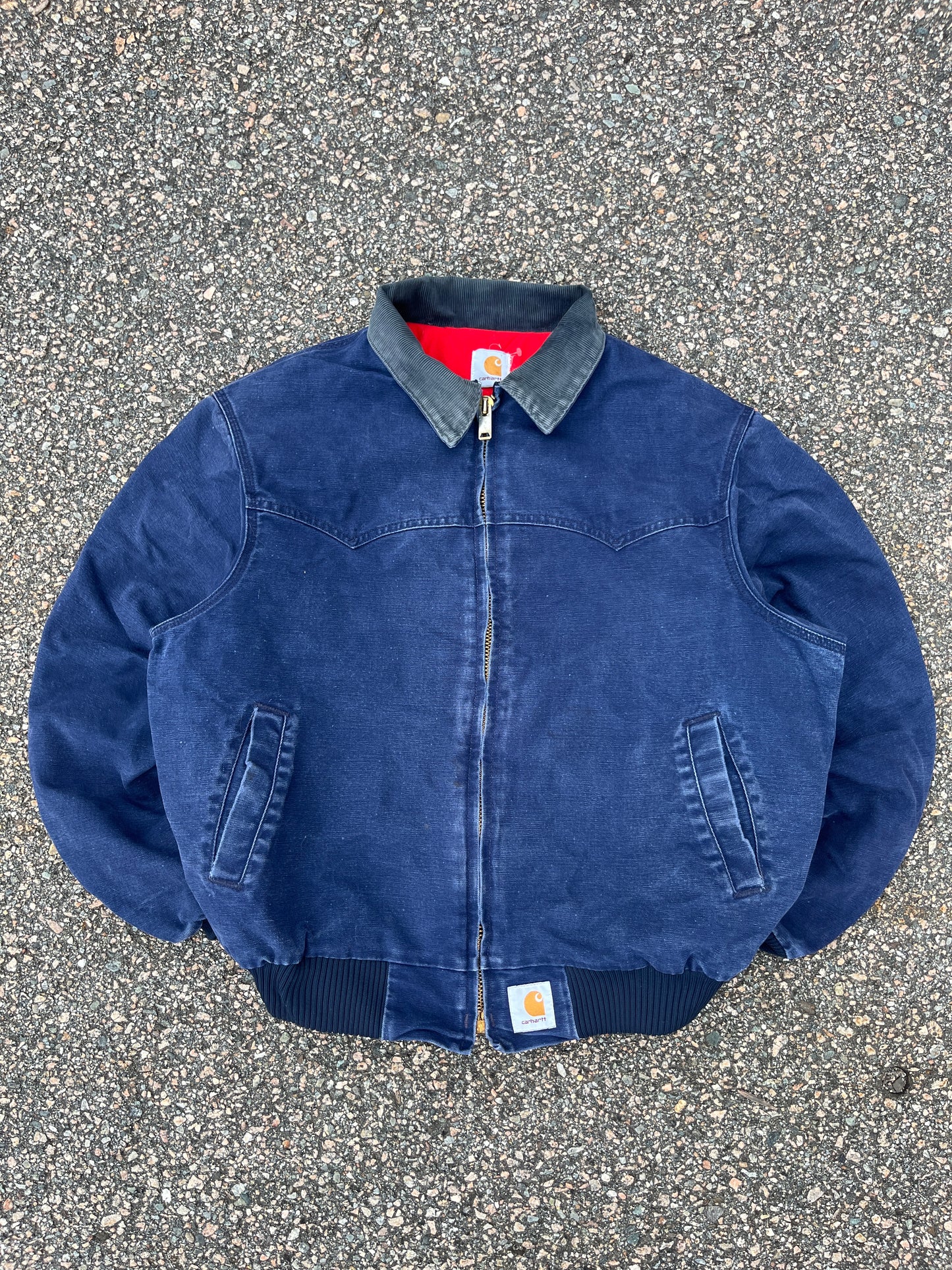 Faded Navy Blue Carhartt Santa Fe Jacket - Large