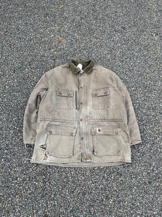 Faded Brown Carhartt Chore Jacket - 2XL