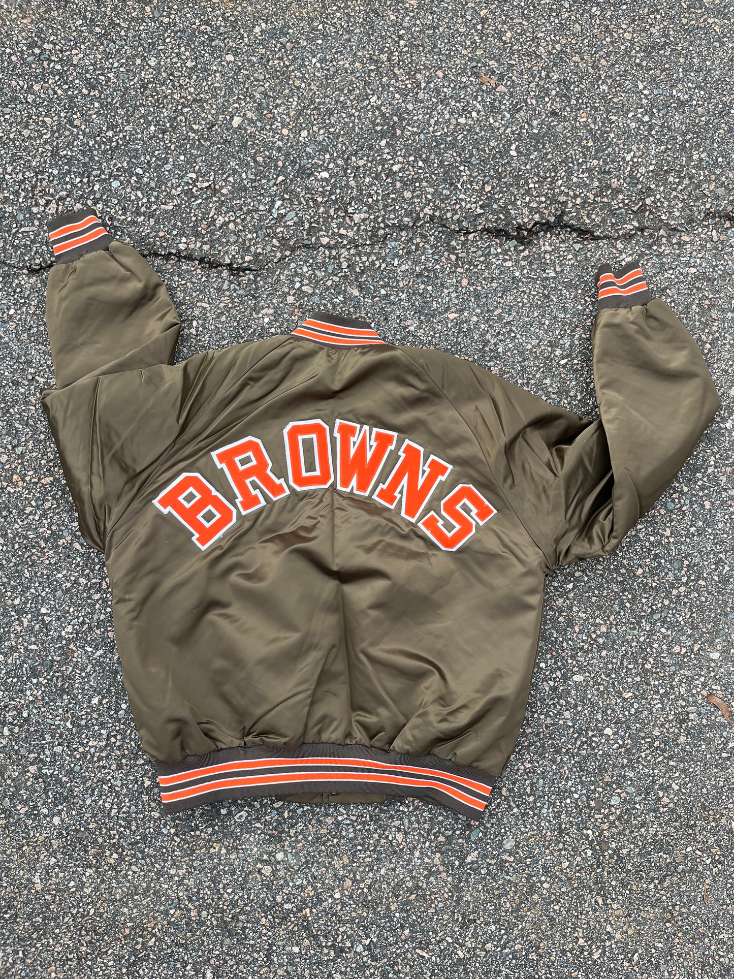 80’s Cleveland Browns Satin Jacket - Boxy Large