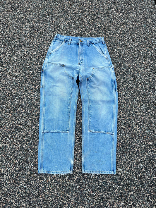 Faded Denim Carhartt Double Knee Pants - 31 x 30.5