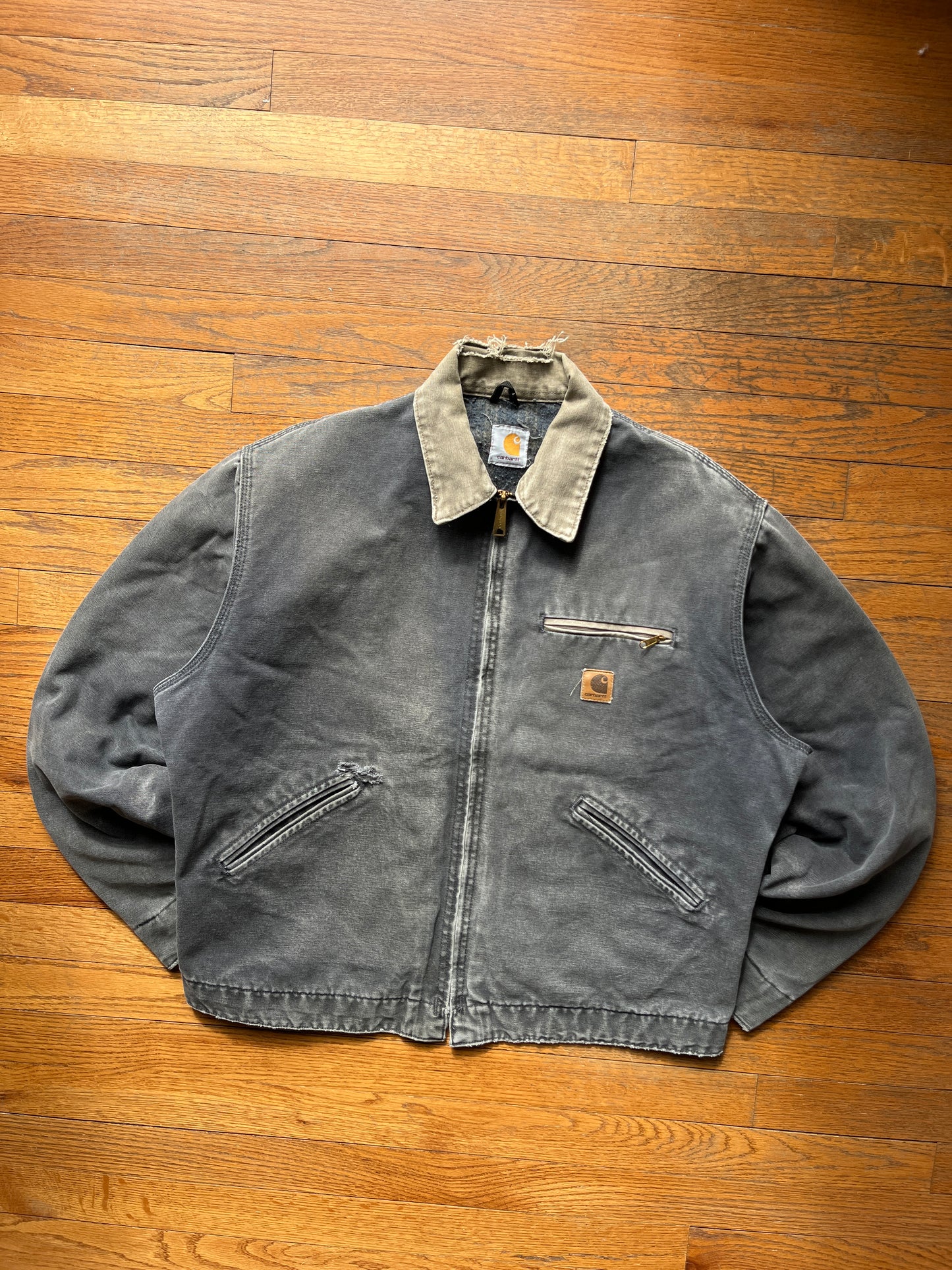 Faded Petrol Blue Carhartt Detroit Jacket - Large