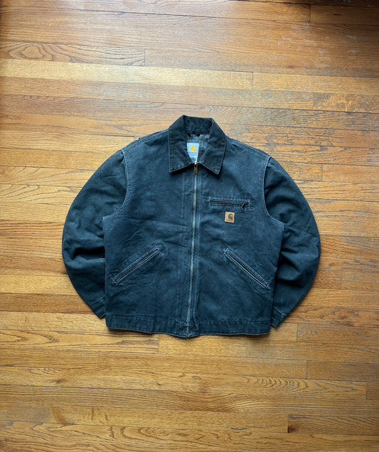 褪色汽油蓝色 Carhartt 底特律夹克 - 中号