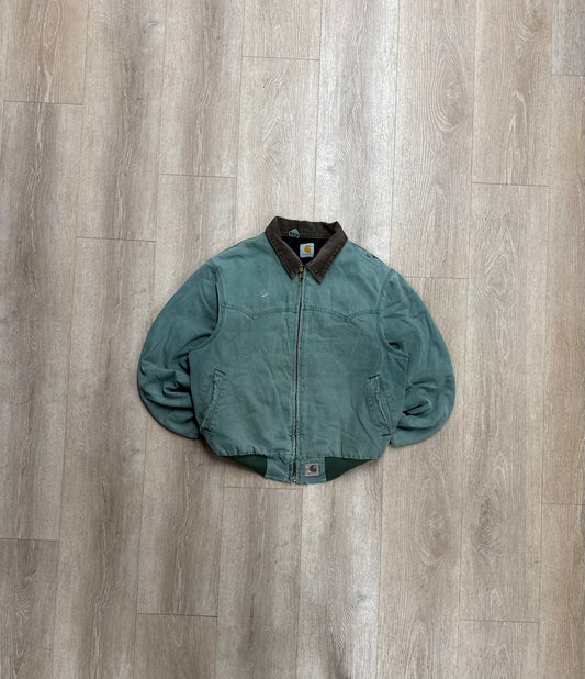 Faded n Distressed Aspen Green Carhartt Santa Fe Jacket - Large