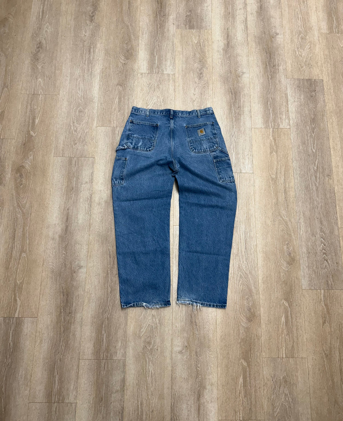 Faded Denim Carhartt Double Knee Pants - 37 x 31.5