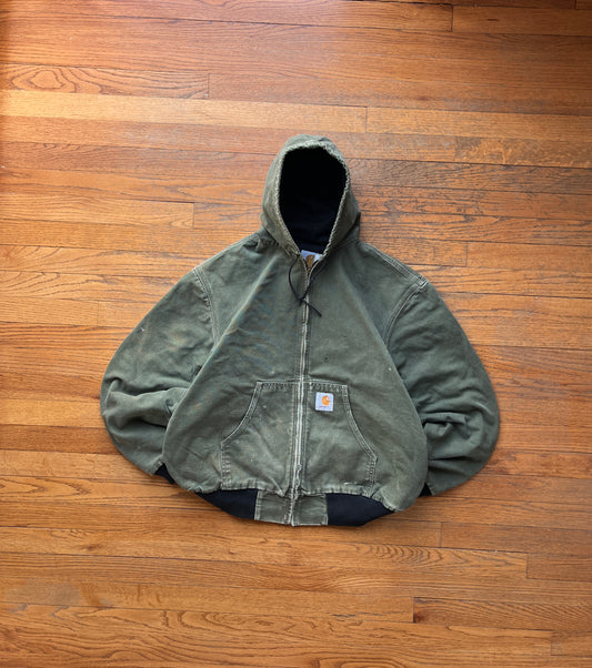 Faded Olive Green Carhartt Active Jacket - Large