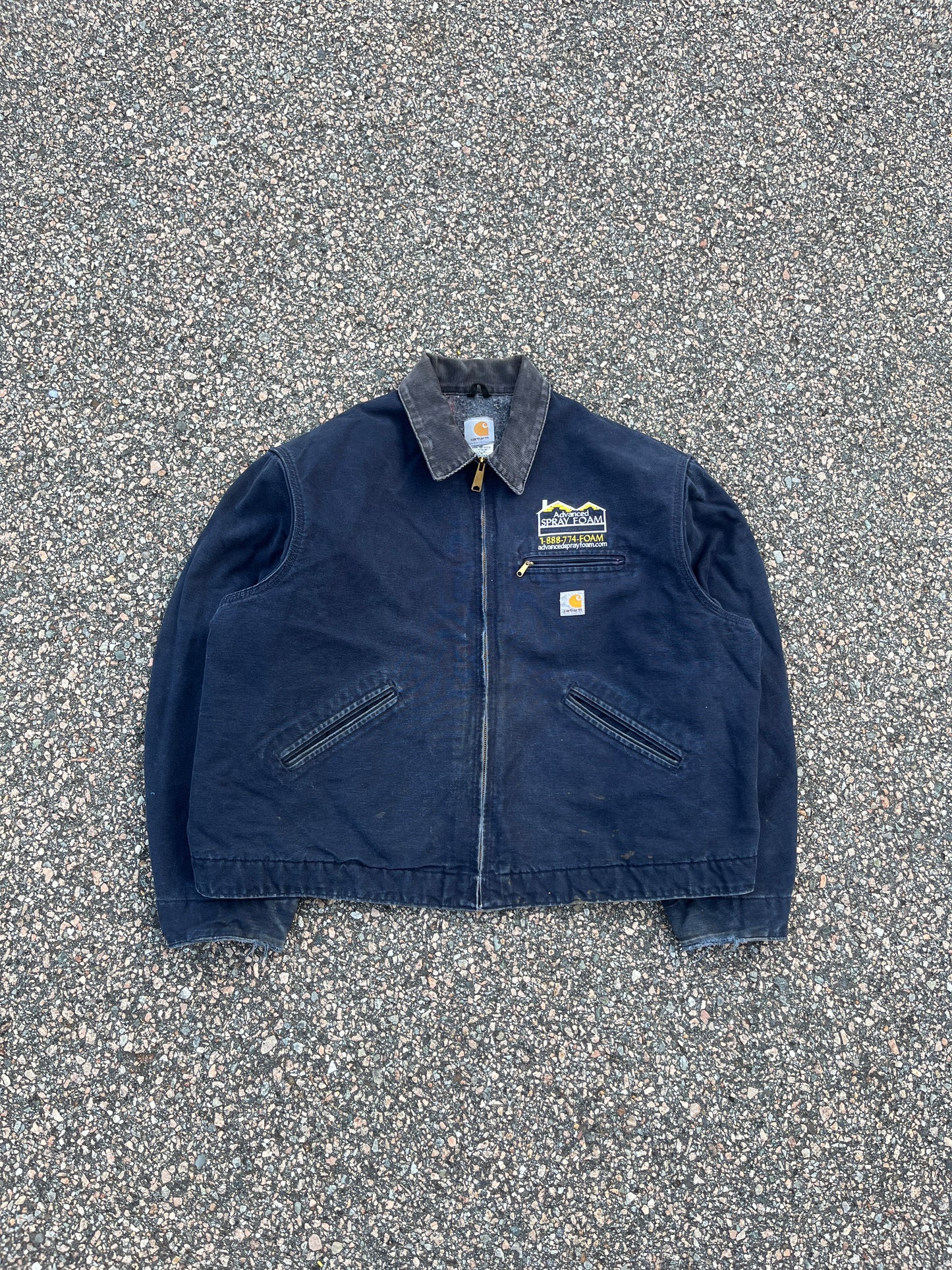 Faded Navy Blue Carhartt Detroit Jacket - Boxy 2XL