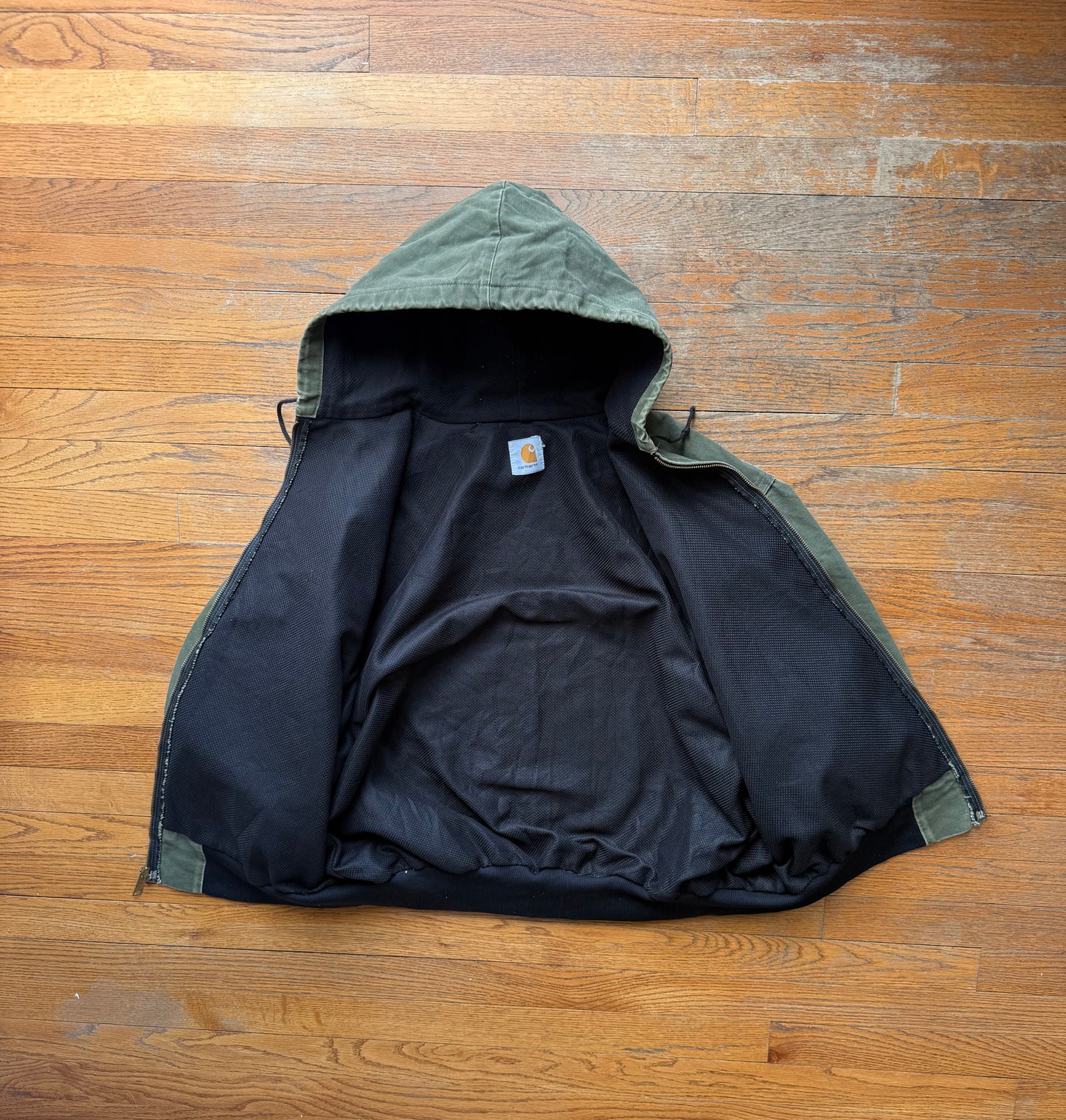 Faded Olive Green Carhartt Active Jacket - Boxy Large