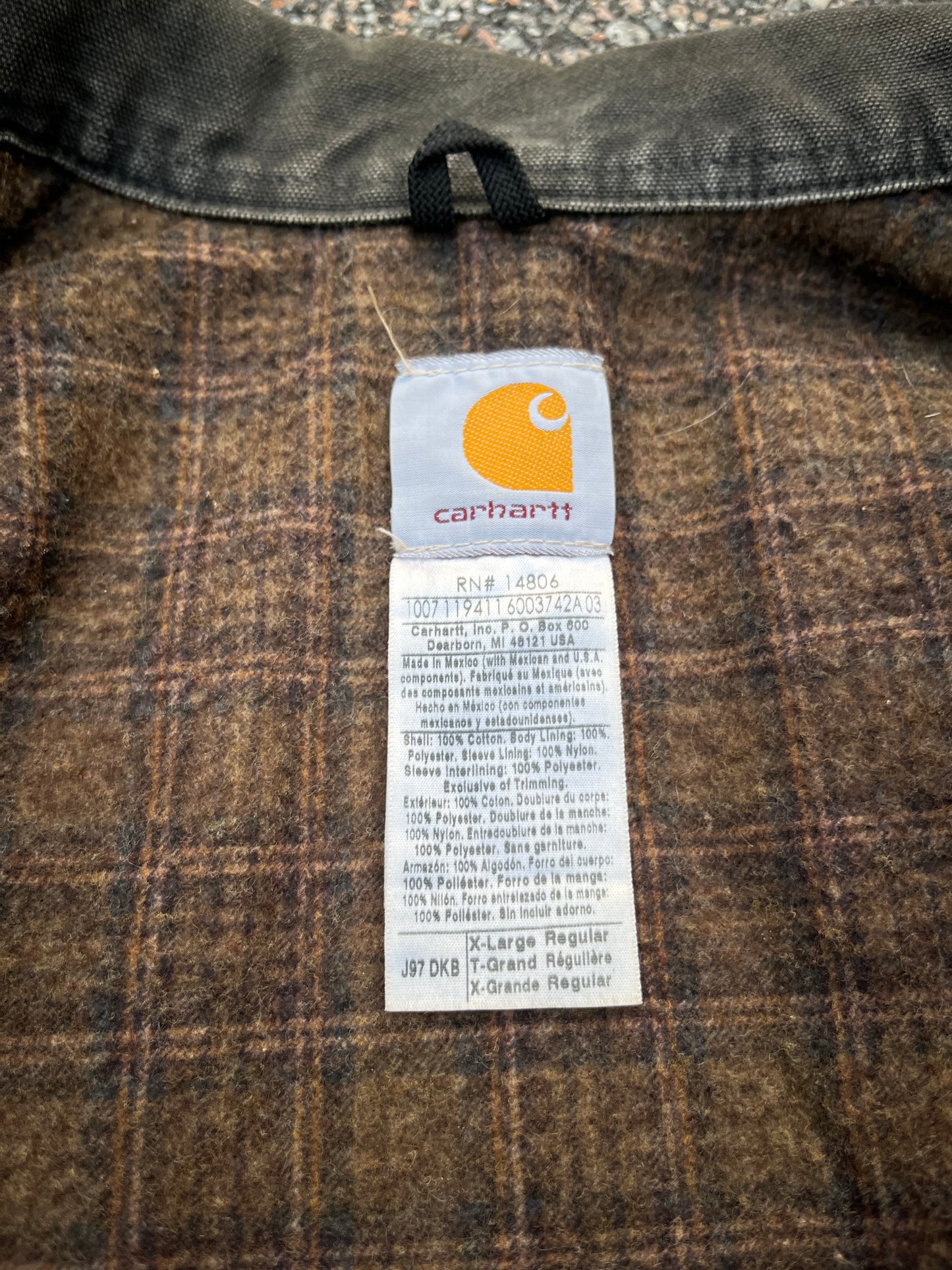 Faded Dark Brown Carhartt Detroit Jacket - Boxy Large