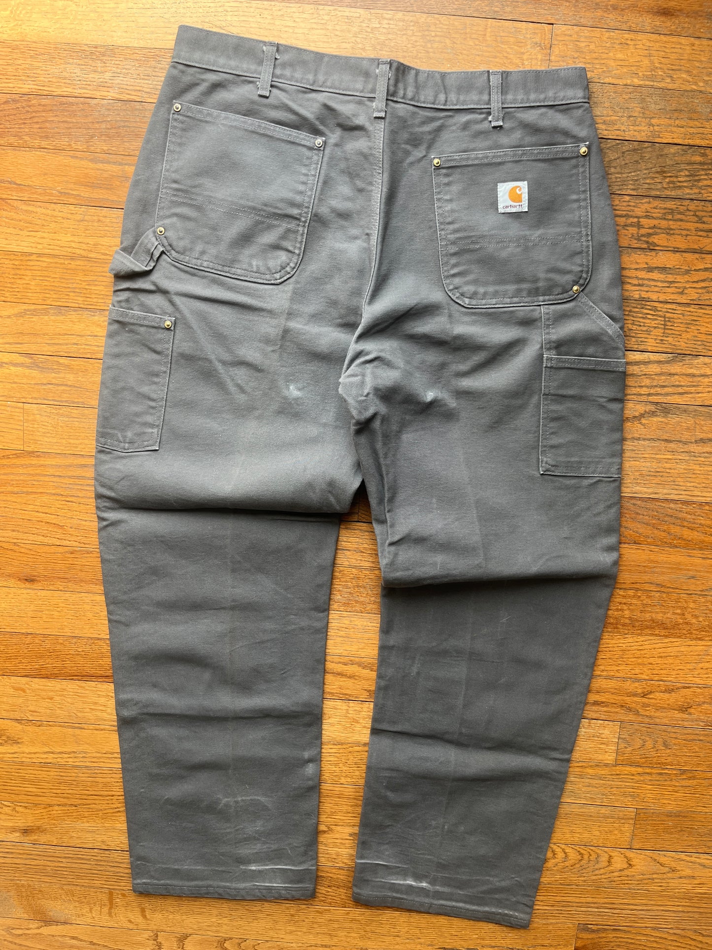 Faded Gravel Grey Carhartt Double Knee Pants - 35 x 30