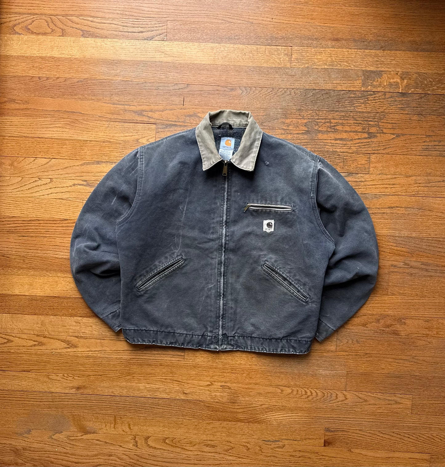 Faded Petrol Blue Carhartt Detroit Jacket - Boxy M-L