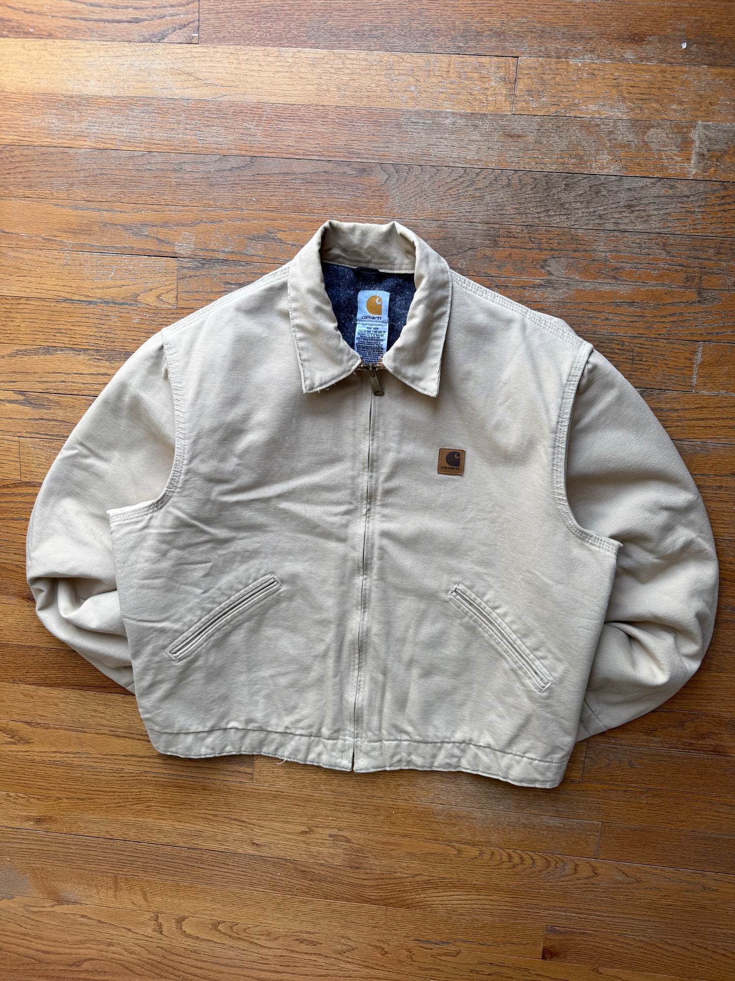 Faded Cream Carhartt Detroit Jacket - Boxy M-L