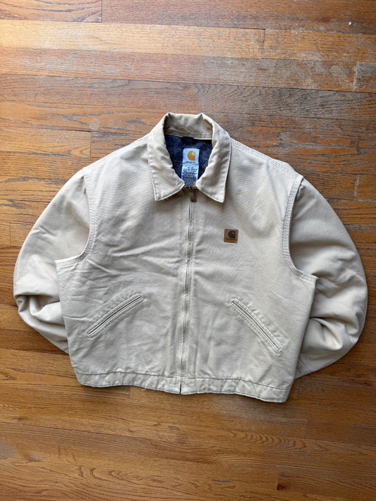 Faded Cream Carhartt Detroit Jacket - Boxy M-L