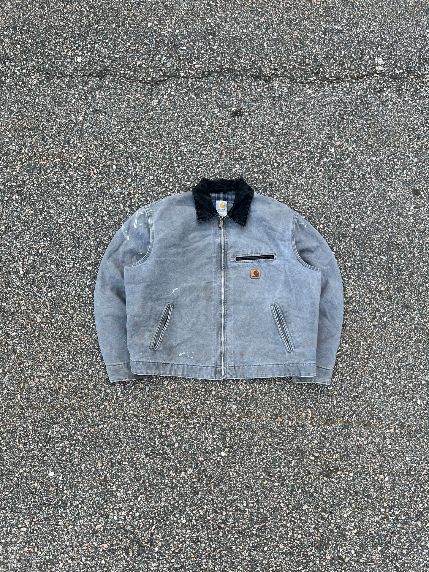 褪色金属灰色 Carhartt 底特律夹克 - 宽松 L-XL