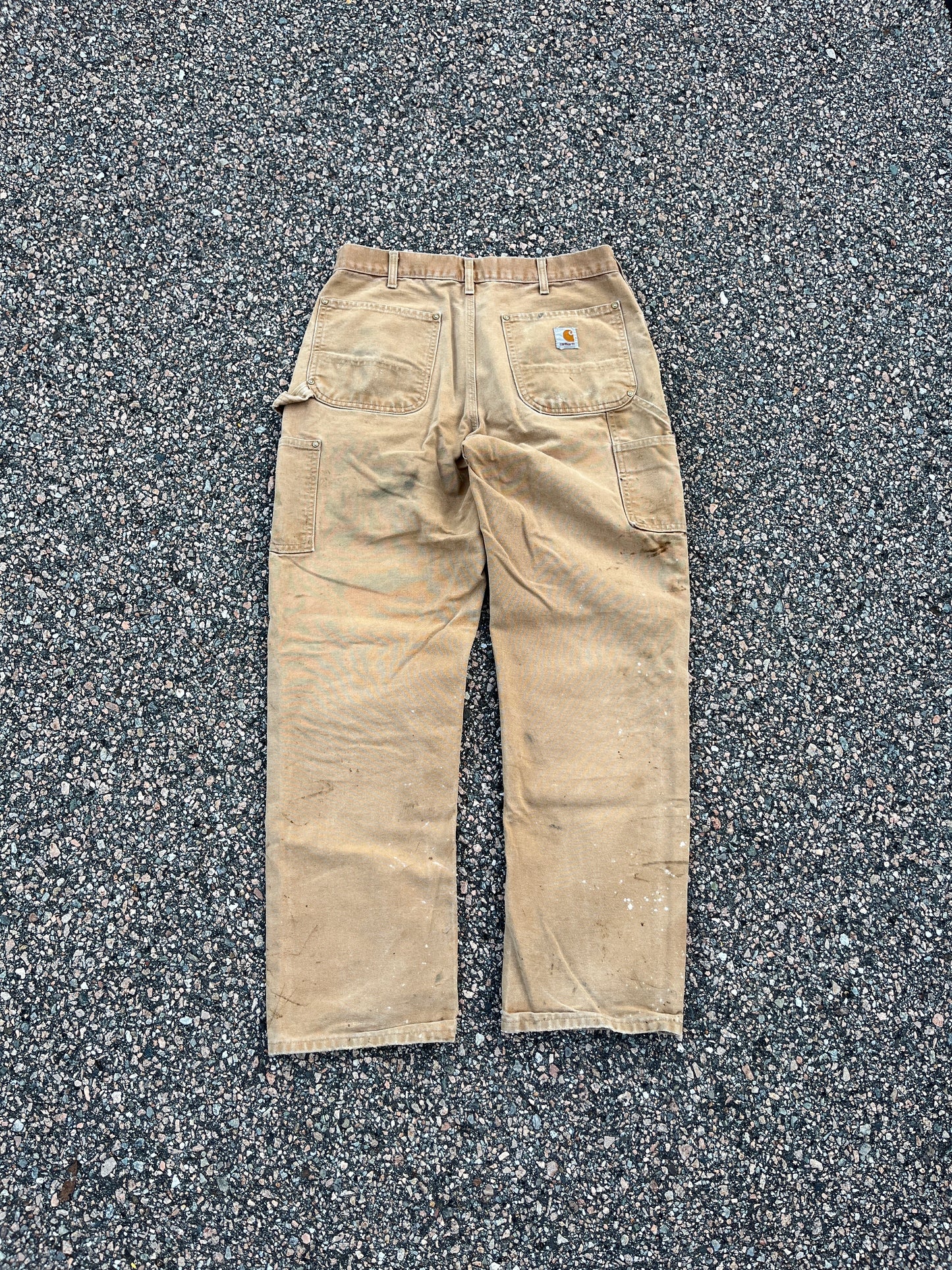 Faded n Painted Brown Carhartt Double Knee Pants - 32 x 30.5
