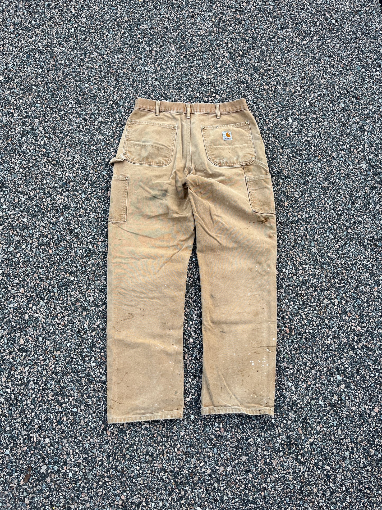 褪色和彩绘棕色 Carhartt 双膝裤 - 32 x 30.5