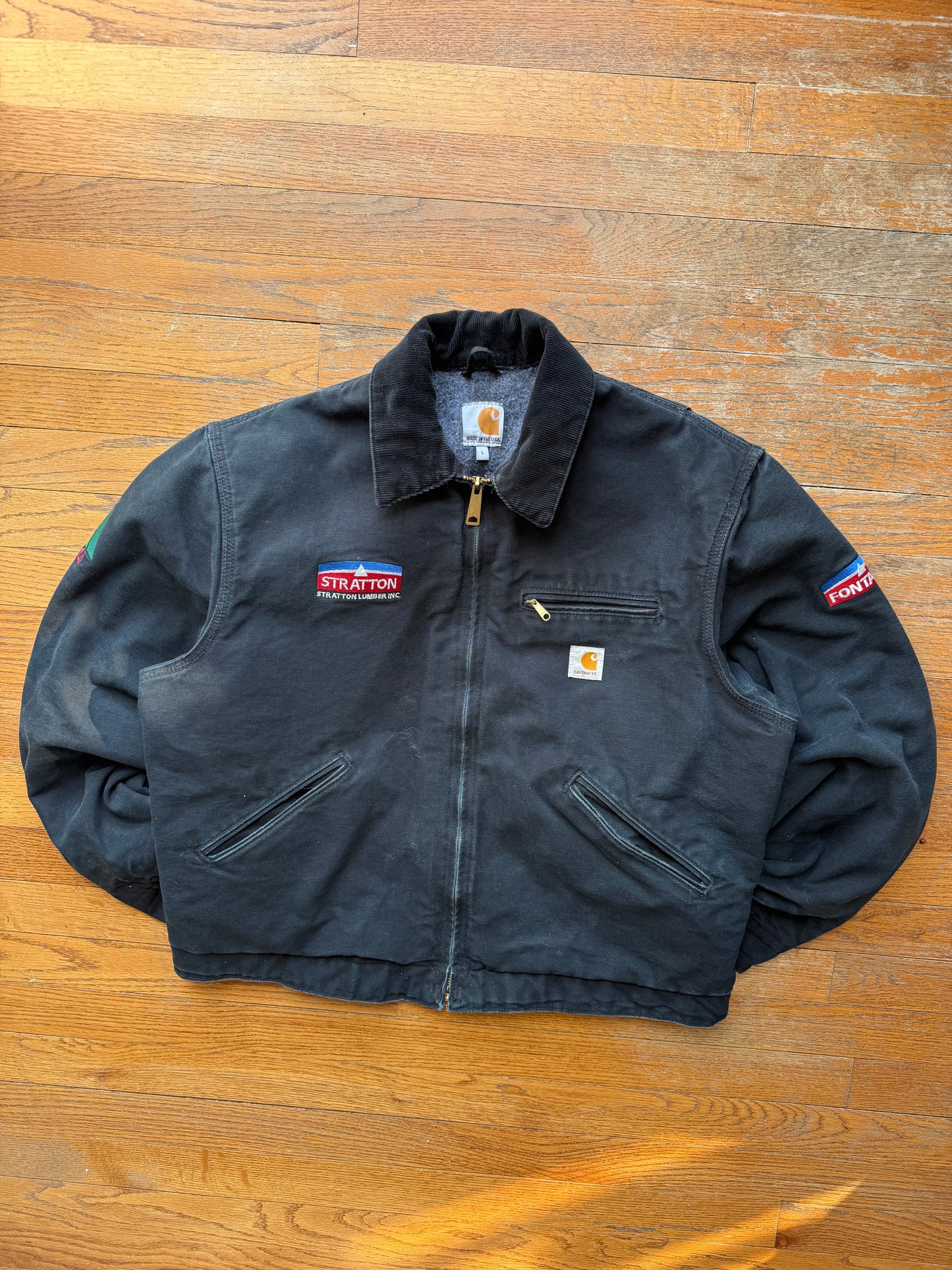 Faded Black Carhartt Detroit Jacket - Large