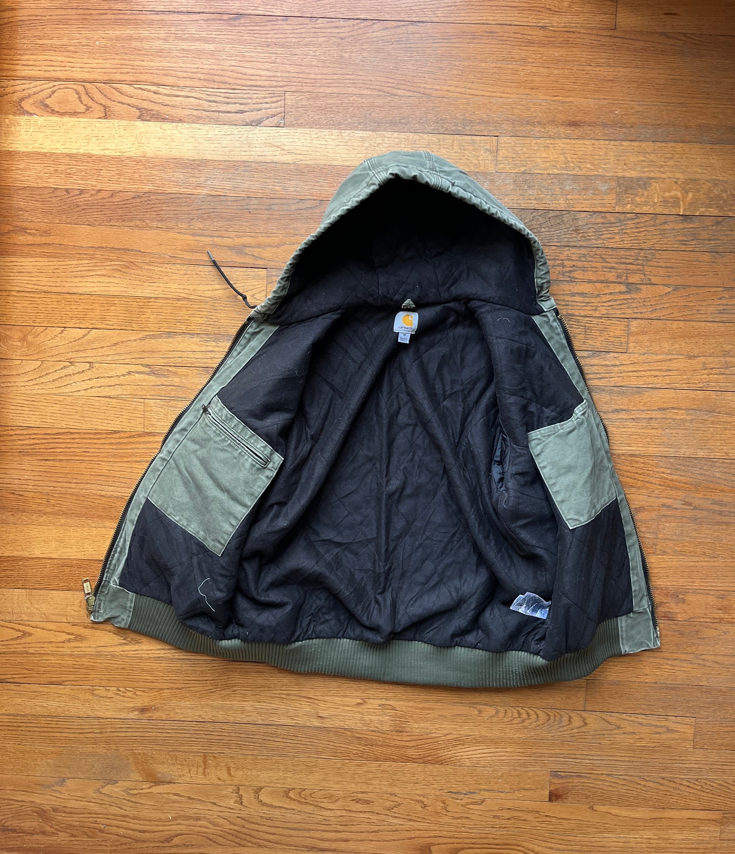 褪色橄榄绿色 Carhartt 运动夹克 - 中号