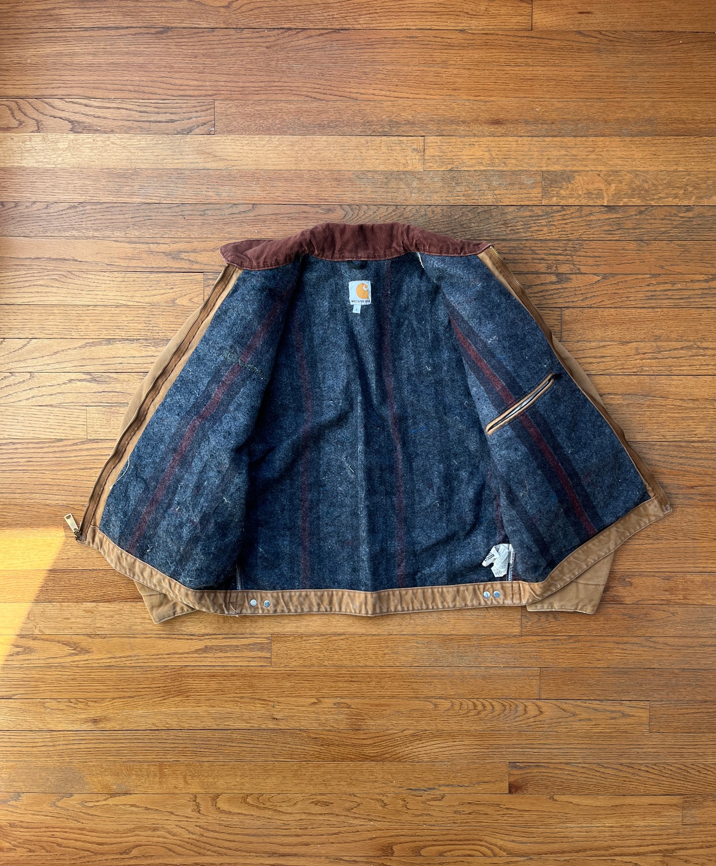 褪色棕色 Carhartt 底特律夹克 - 中号宽松款