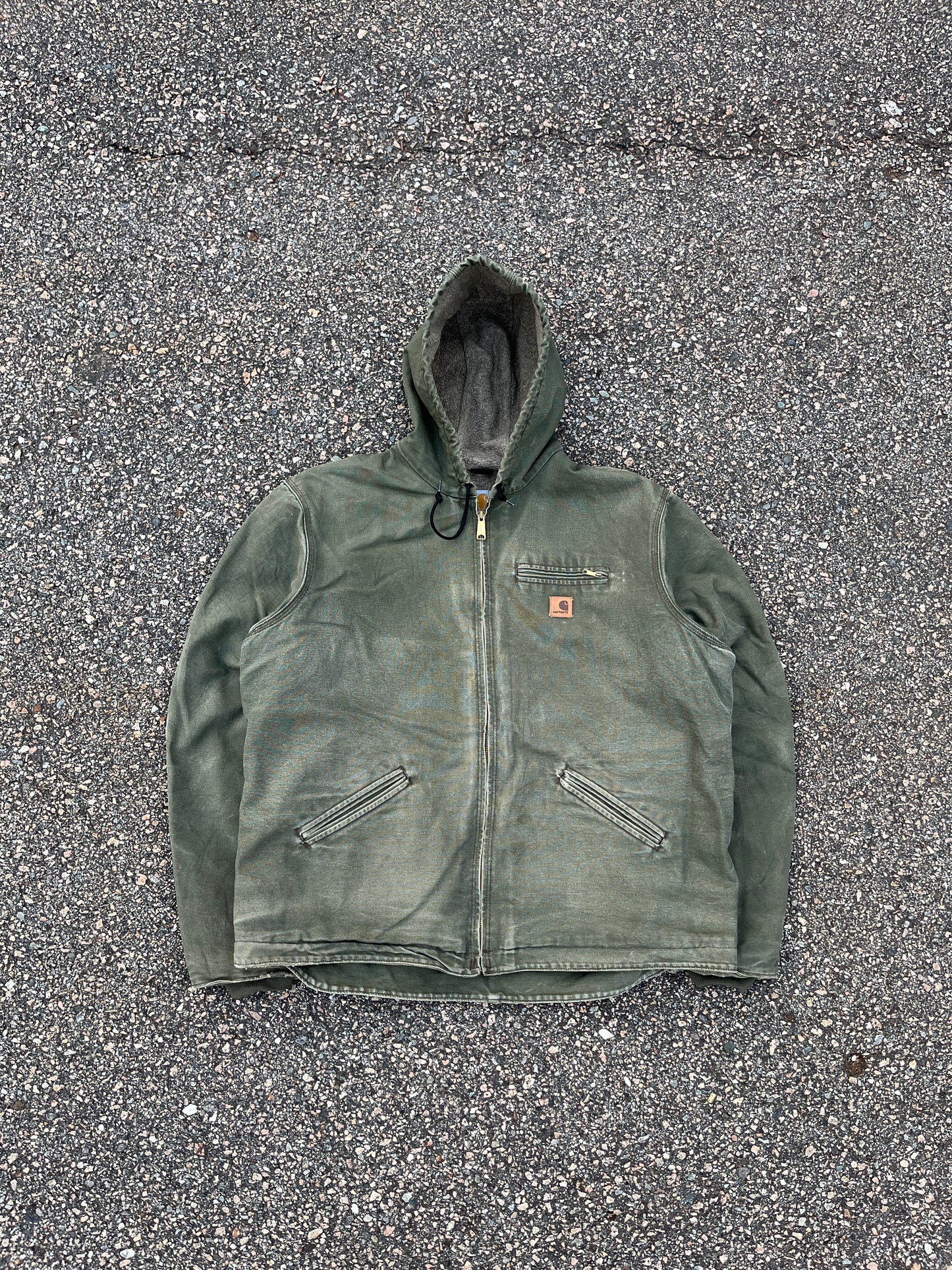 Faded Olive Green Carhartt Sherpa Lined Jacket - 2XL