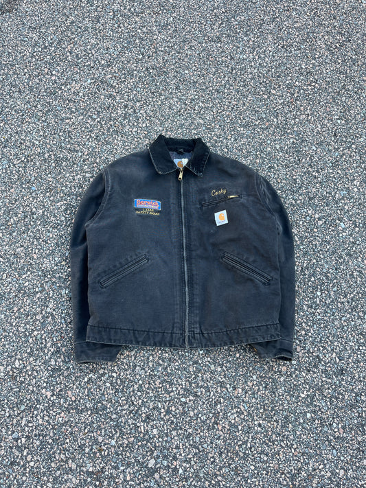 褪色黑色 Carhartt 底特律夹克 - 中号