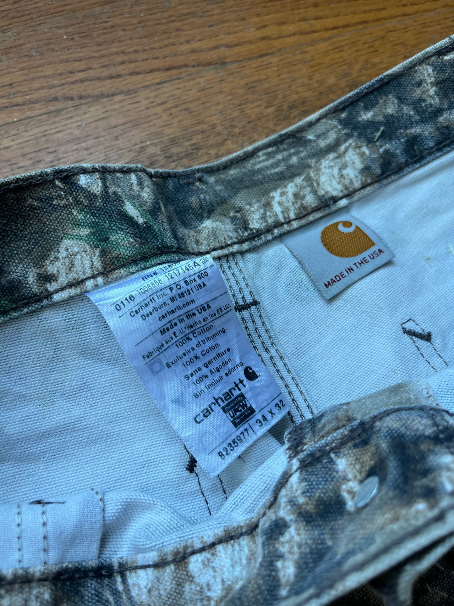 Faded Realtree Carhartt Carpenter Pants - 33 x 30.5