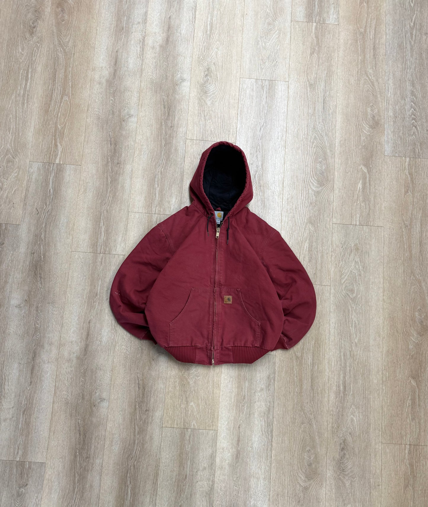Faded Dark Red Carhartt Active Jacket - Medium