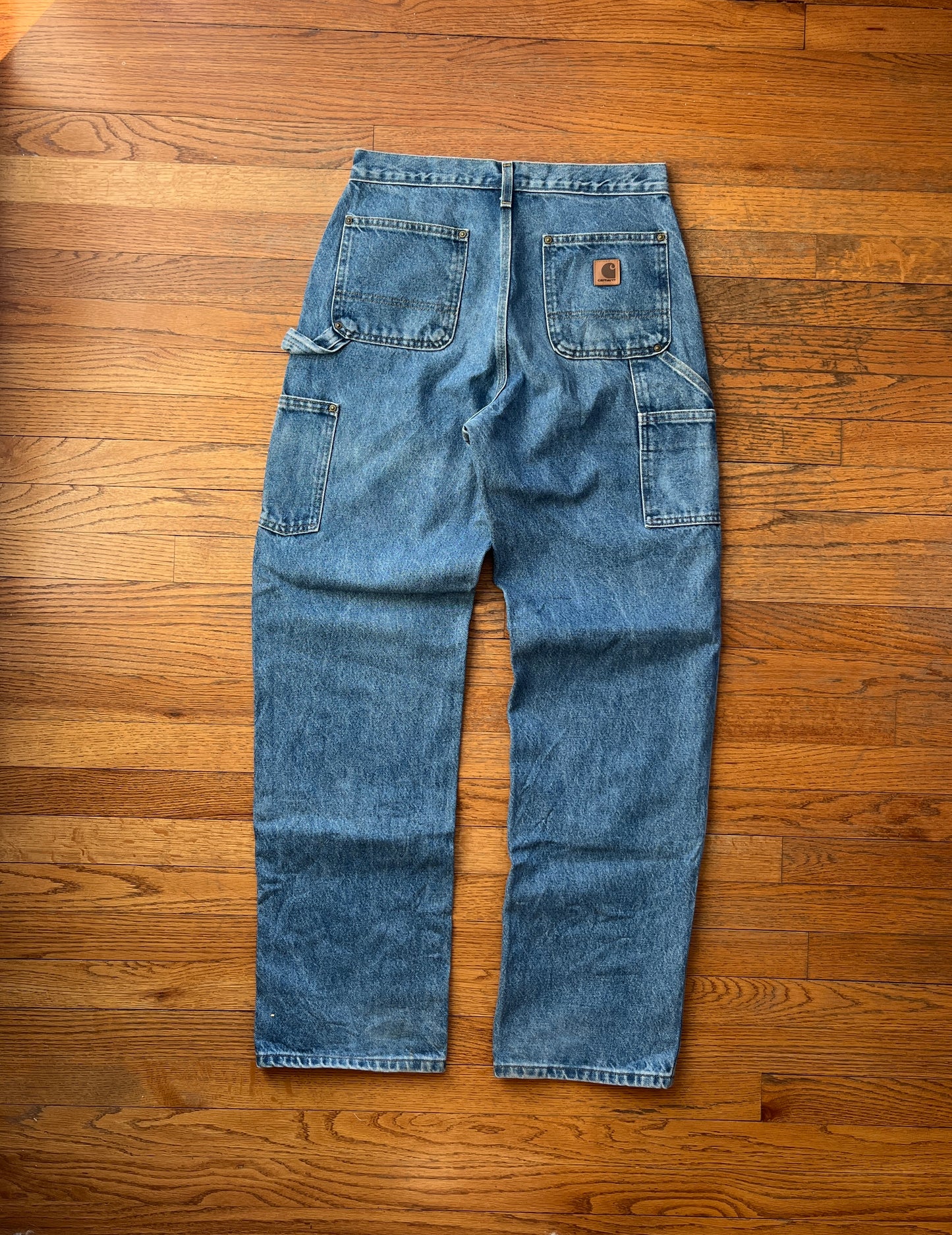 Faded Denim Carhartt Double Knee Pants - 30 x 33