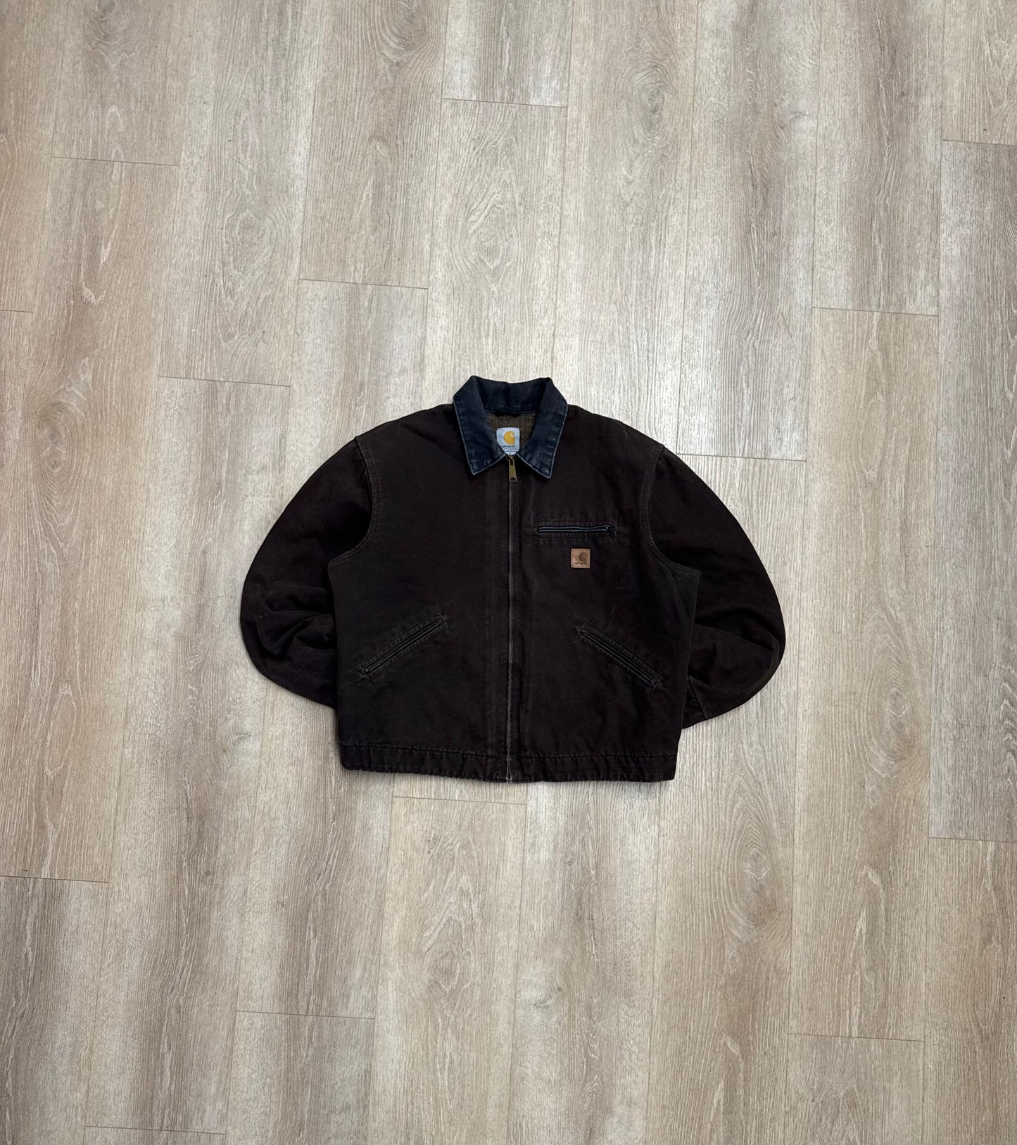 Faded Dark Brown Carhartt Detroit Jacket - Large