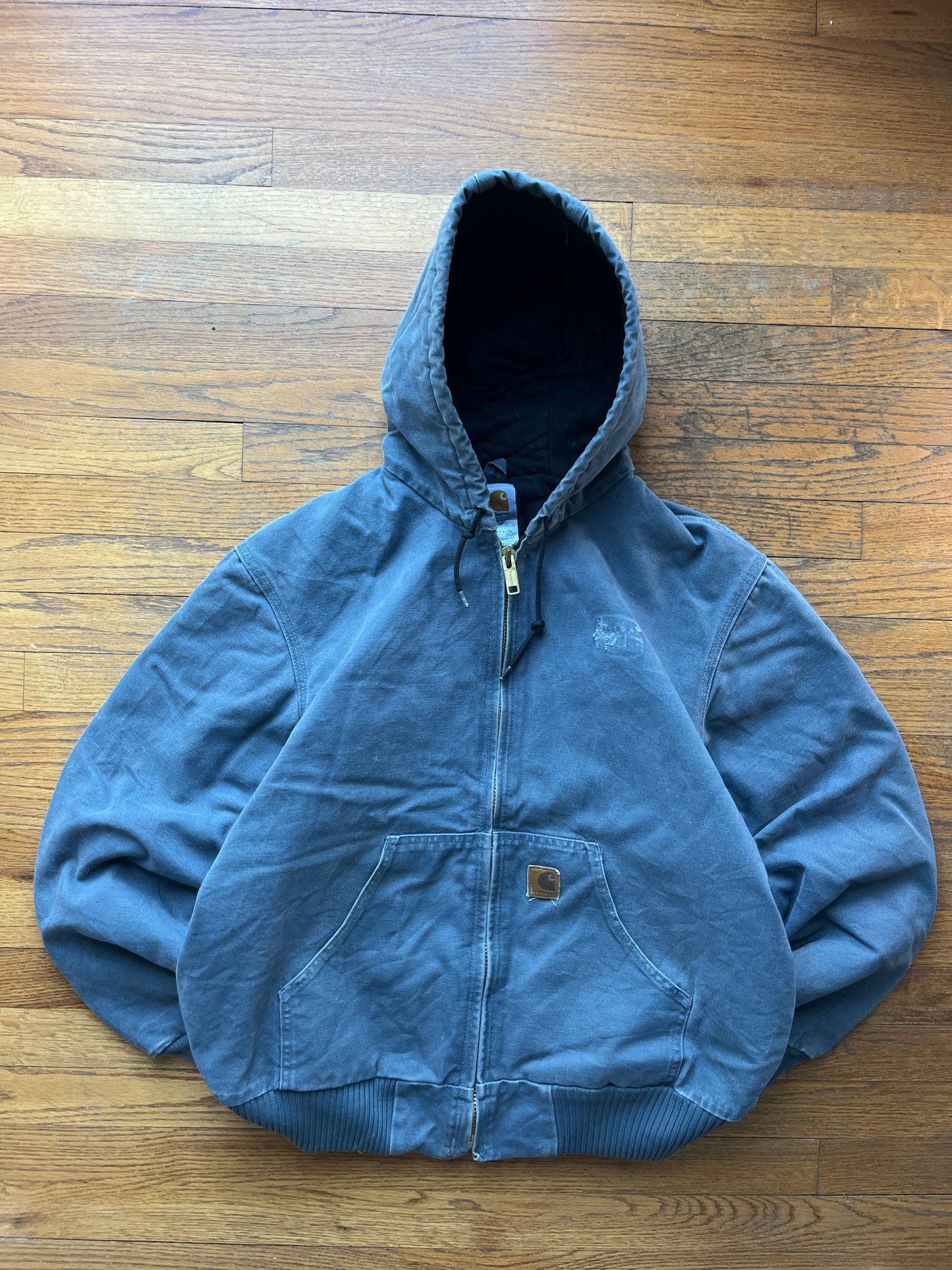 褪色风暴蓝色 Carhartt 运动夹克 - 中号