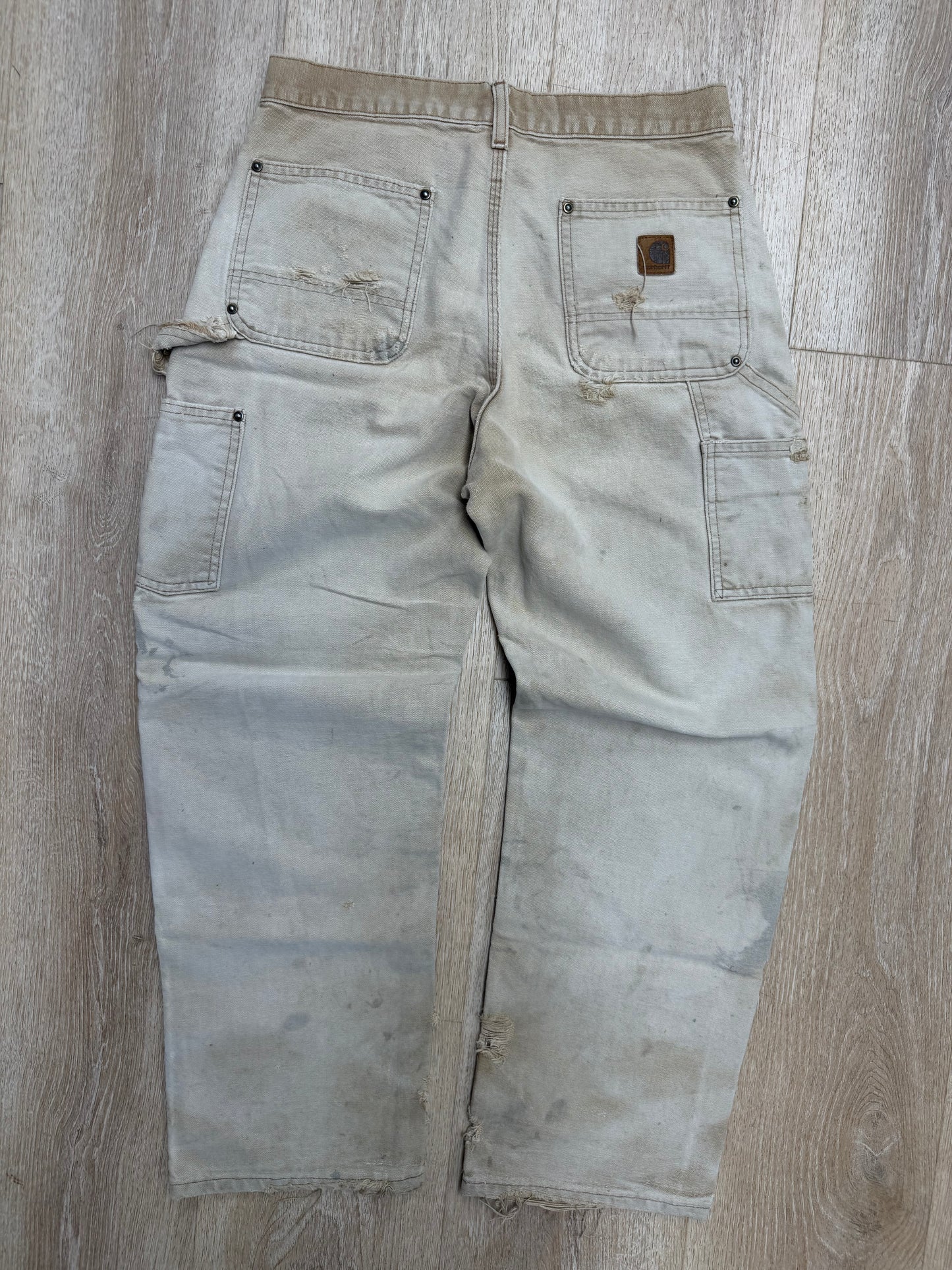 Faded Brown Carhartt Double Knee Pants - 30 x 29
