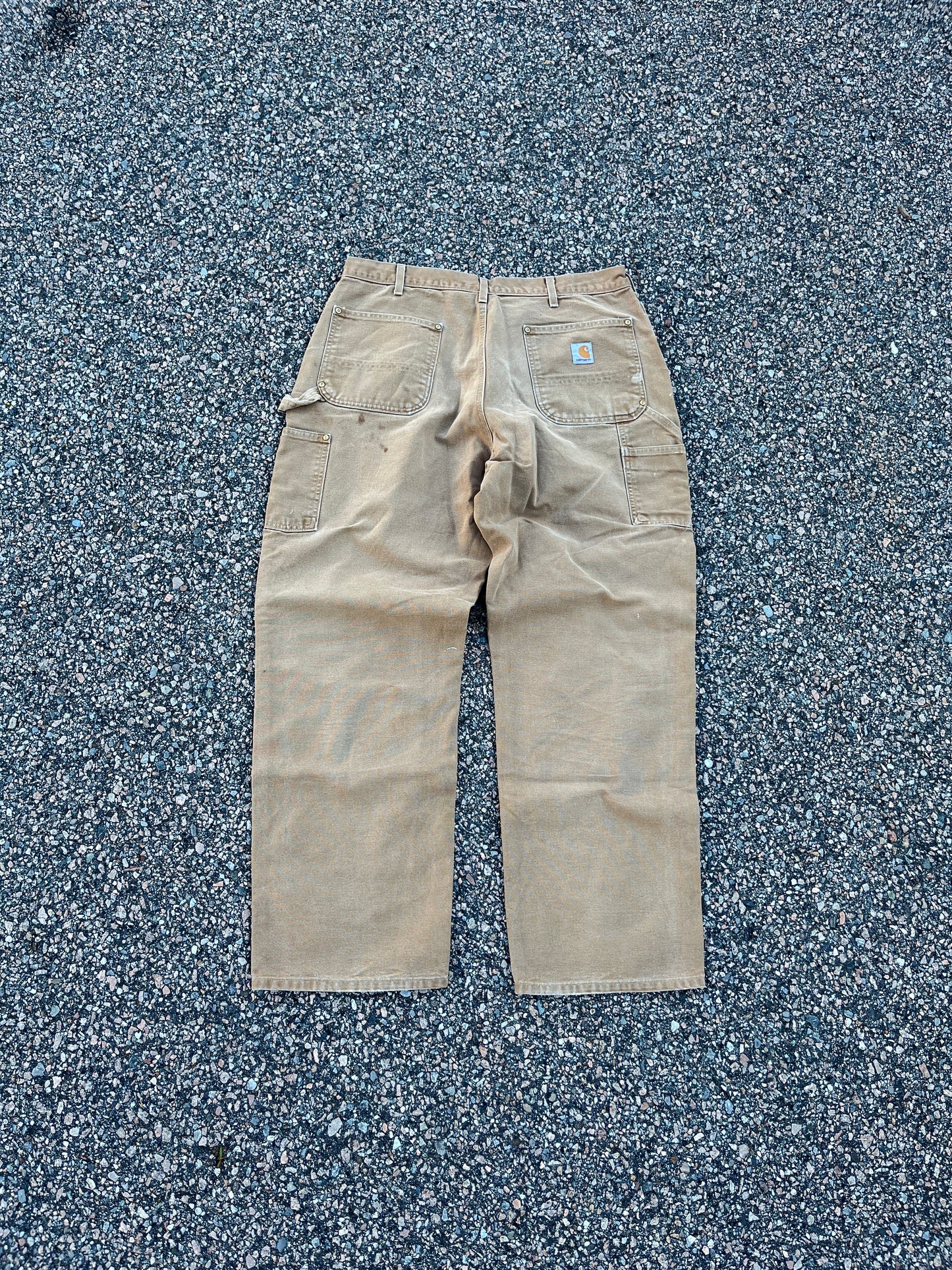 Faded Tan Carhartt Double Knee Pants - 34 x 30