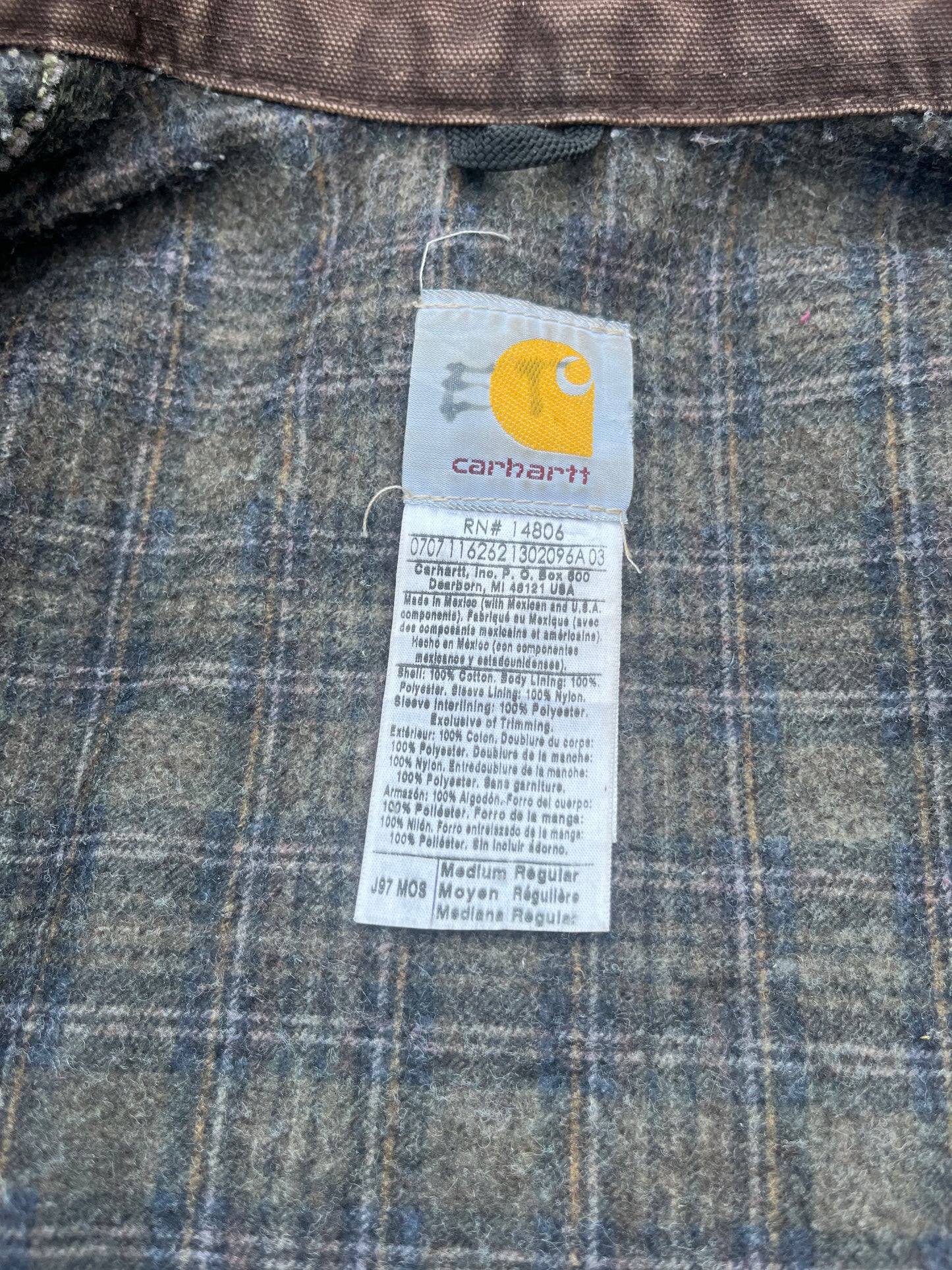 褪色橄榄绿色 Carhartt 底特律夹克 - 中号