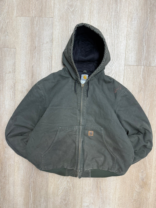 Faded Olive Green Carhartt Active Jacket - Large