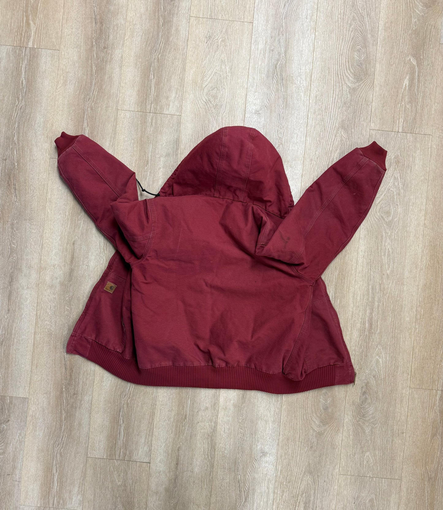 Faded Dark Red Carhartt Active Jacket - Medium