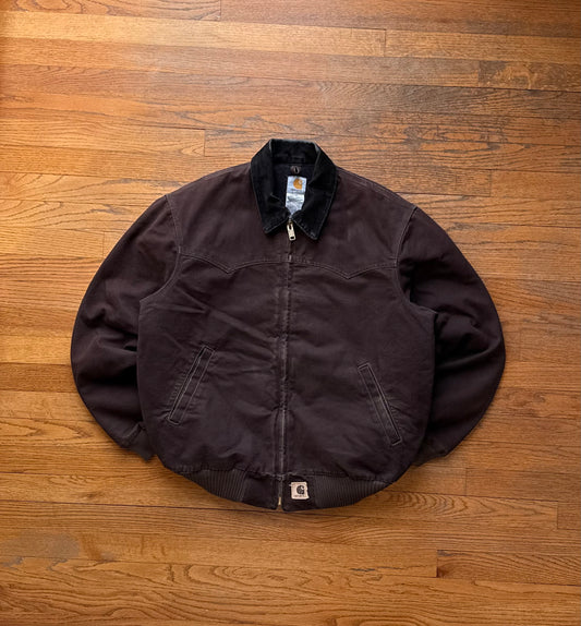 Faded Dark Brown Carhartt Santa Fe Jacket - Large