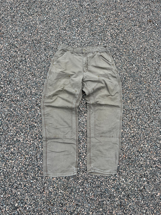 Faded Light Brown Carhartt Double Knee Pants - 33 x 30.5