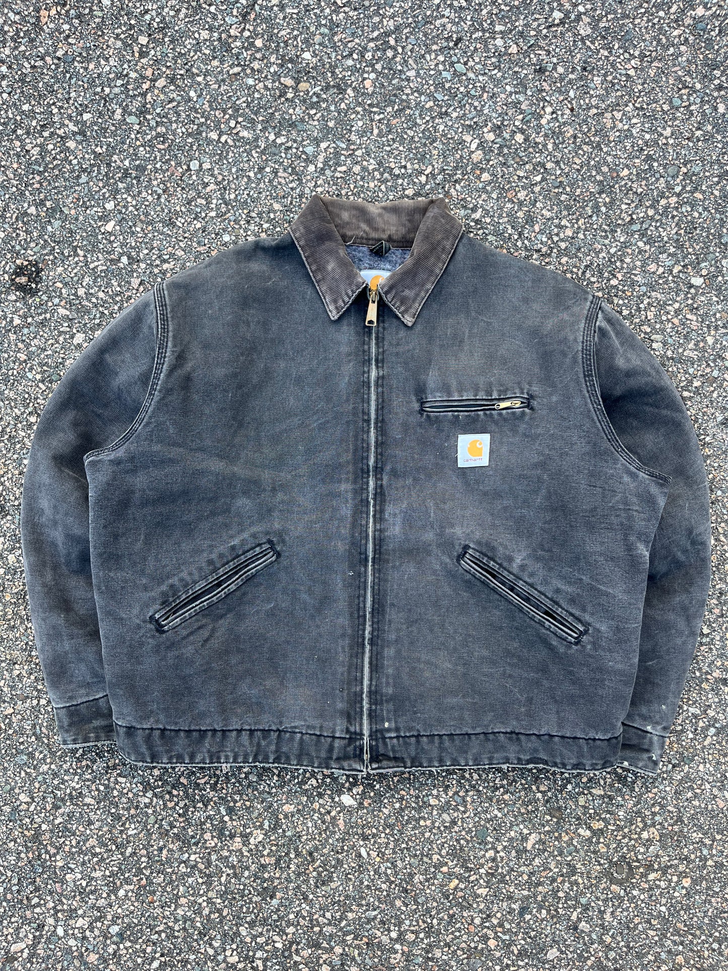 褪色黑色 Carhartt Detroit 夹克 - 宽松 L-XL