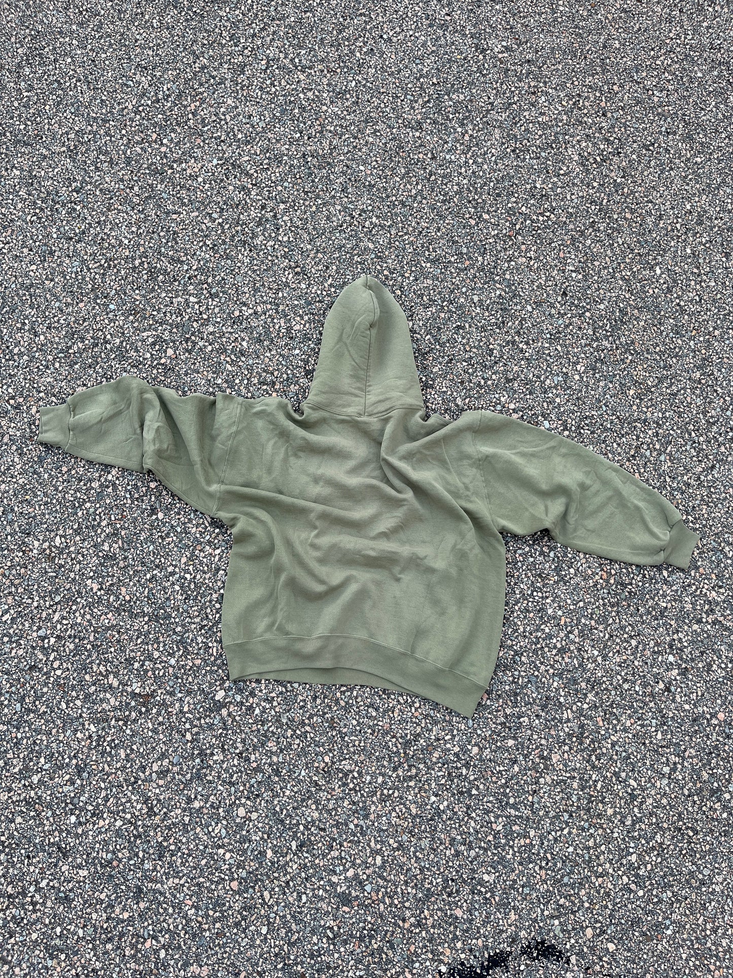 90’s Faded Olive Green Russell Hoodie - Boxy Large